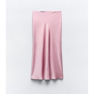 Zara Blush Pink Midi slip Skirt